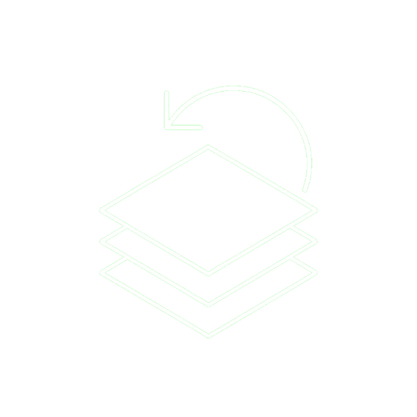 Isometric stack of plates with a return arrow lifting the top plate back